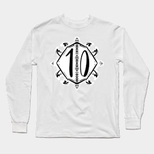 ten 10 number house retro vintage style graphic design Long Sleeve T-Shirt